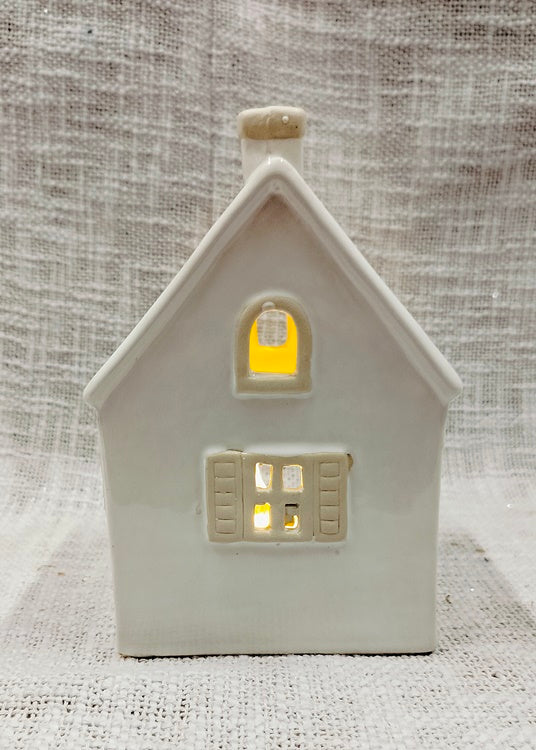 Lampion ceramiczny domek