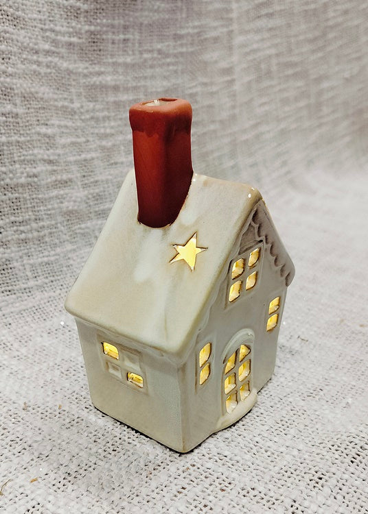 Lampion ceramiczny domek