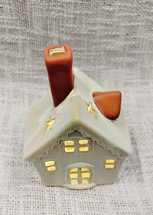 Lampion ceramiczny domek