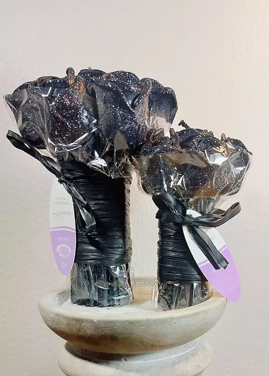 Świeca dekoracyjna Bukiet duży "Black rose"