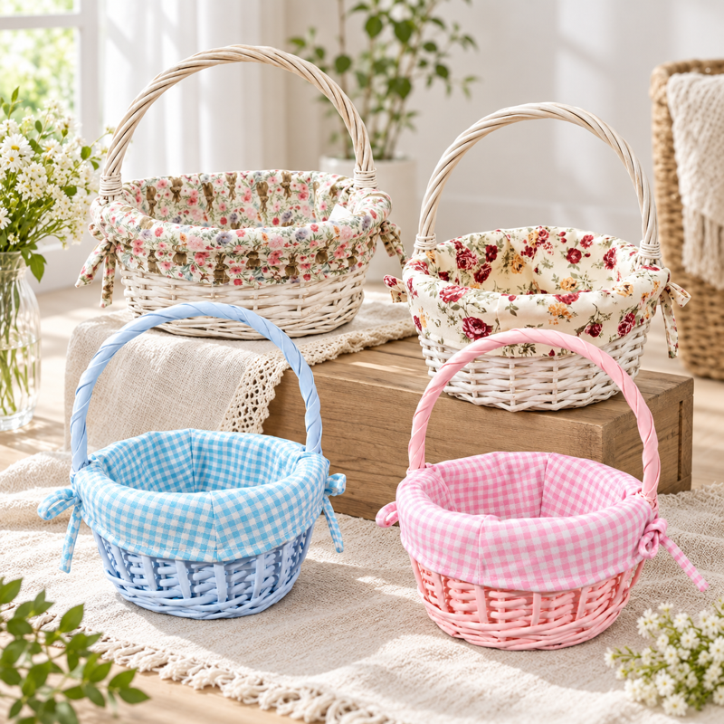 Kosze wiklinowe – aranżacja produktów DecoRaton