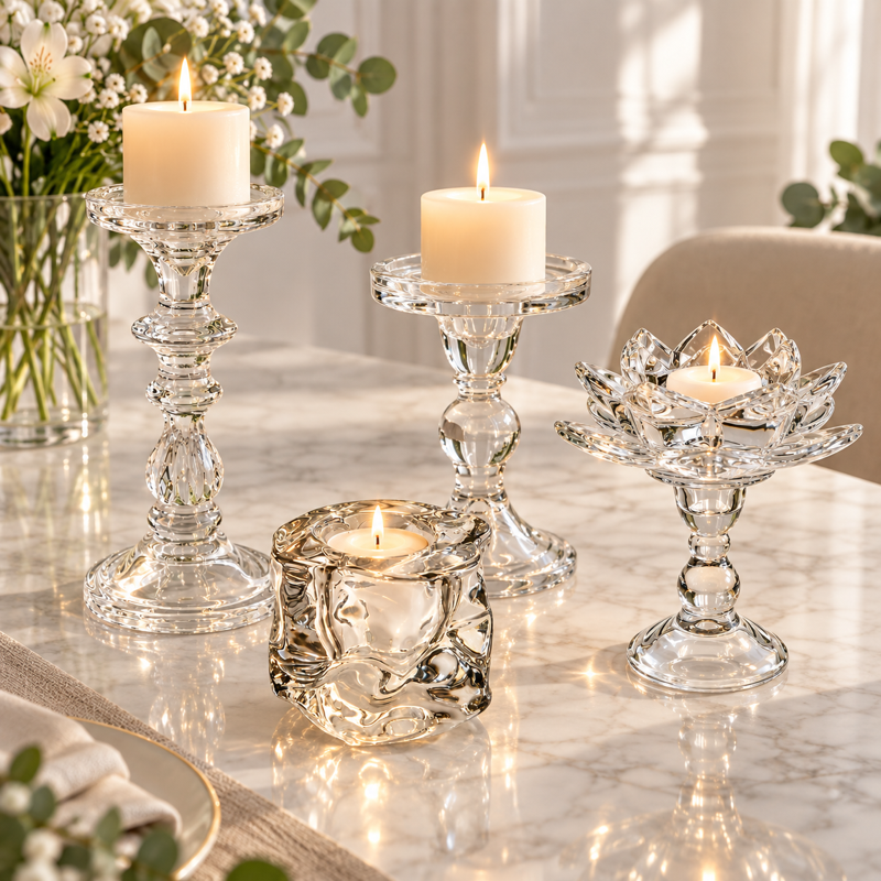 Świeczniki Szklane | DecoRaton – aranżacja produktów DecoRaton
