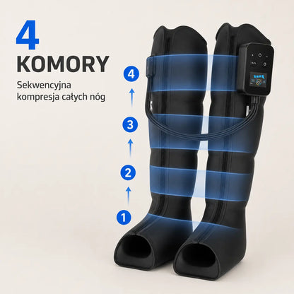 Buty kompresyjne do regeneracji nóg – 4 komory, bezprzewodowe | Essential 4