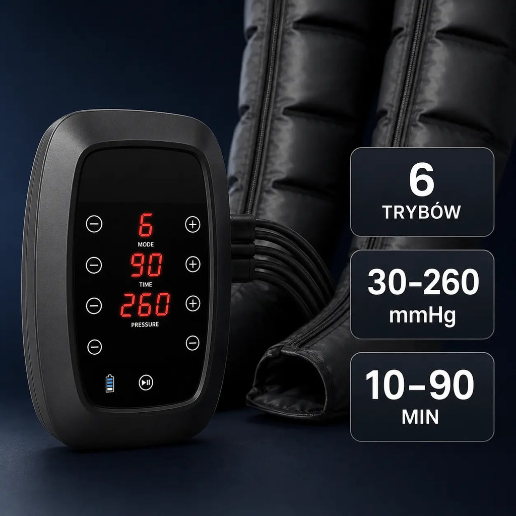 Buty kompresyjne do regeneracji nóg – 6 komór, 30–260 mmHg | Performance 6
