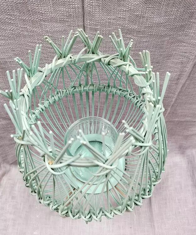 Lampion bambusowy DecoRaton w pastelowym zielonym kolorze