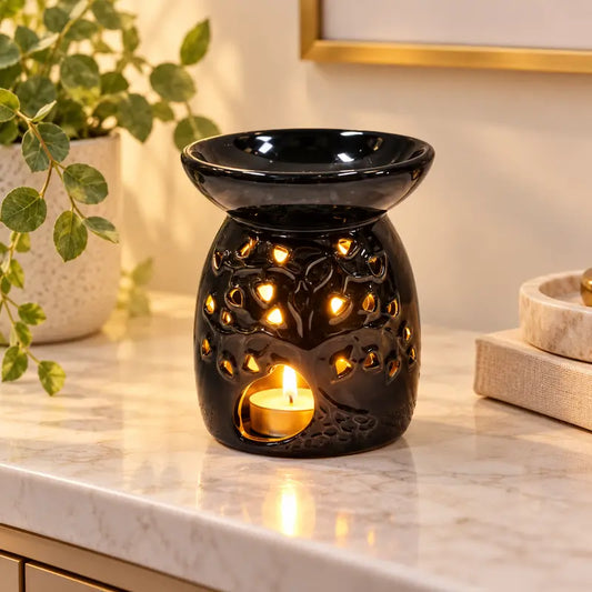 Kominek ceramiczn  CZARNY  UK005A – aranżacja