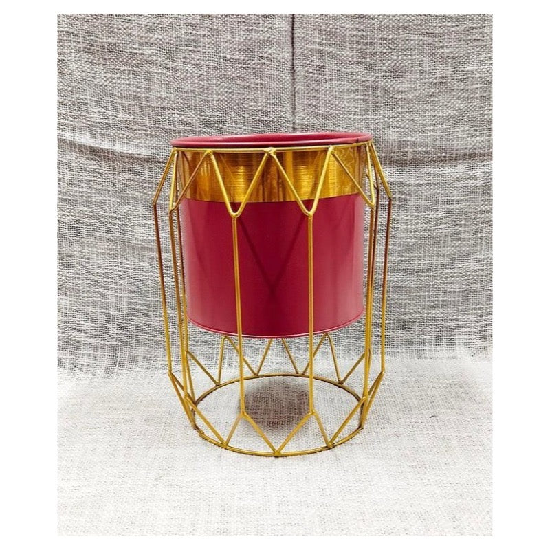 Kwietnik  duży Geometric Elegance - Burgund i Złoto – zdjęcie główne