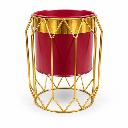 Kwietnik  duży Geometric Elegance - Burgund i Złoto — zdjęcie główne