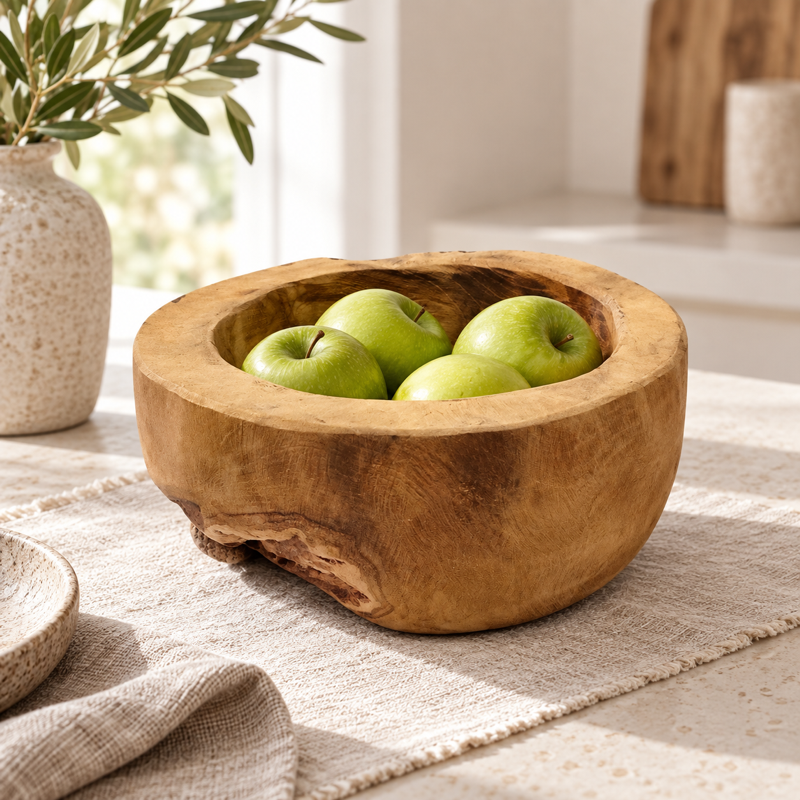 Misa z drzewa tekowego Teak Rustique — aranżacja