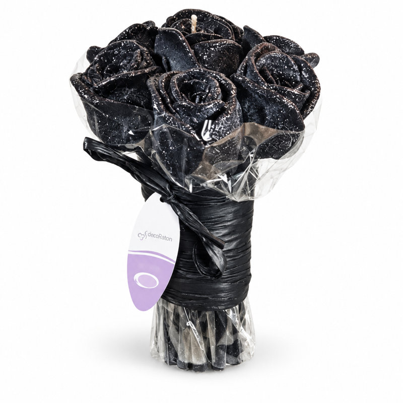 Świeca dekoracyjna Bukiet mały "Black rose" — zdjęcie główne